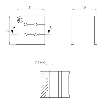 Moduł uszczelniający KT multi, mały, KT 4/2, z otworami 4x2-2 mm, 39938