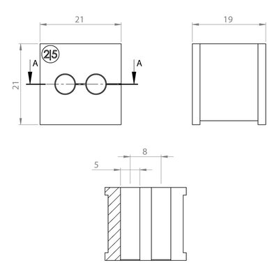 Moduł uszczelniający KT multi, mały, KT 2/5, z otworami 2x5-5 mm, 41200