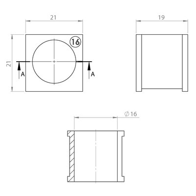 Moduł uszczelniający KT specjalny, mały, KTs 16, z otworem 1x16-16 mm, 39912