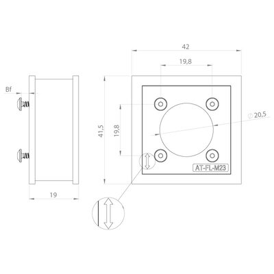 Adapter do mocowania kwadratowego M23, AT-FL, AT-FL-M23, 39965