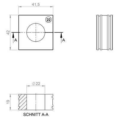 Moduł uszczelniający KT-BL 22,  70122 - schemat