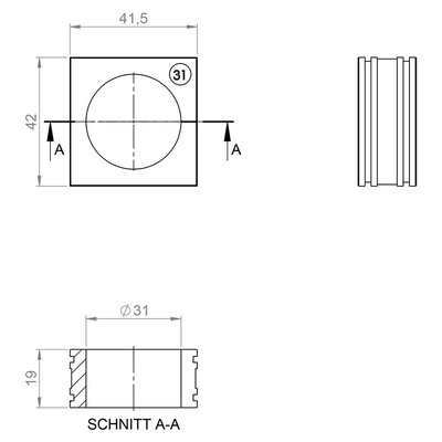 Moduł uszczelniający KT-BL 31,  70131 - schemat