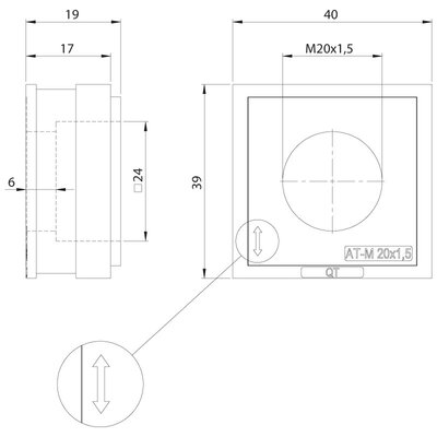 Moduł uszczelniający, QT-AT-M, QT-AT-M 20 × 1.5, z gwintem, 42598