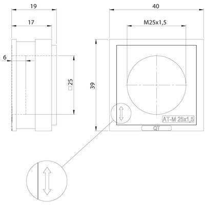 Moduł uszczelniający, QT-AT-M, QT-AT-M 25 × 1.5, z gwintem, 42599