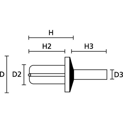Plastikowy nit rozporowy TY, 241-11810 - schemat