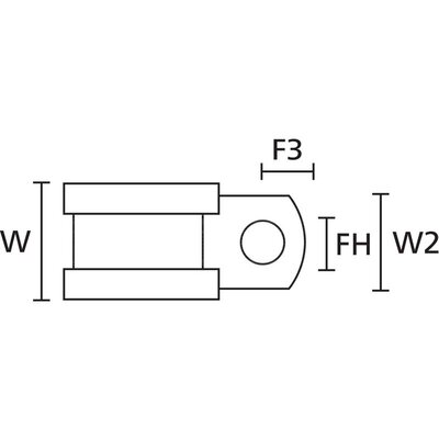 Aluminiowa obejma P-Clip z chloroprenową wkładką,  211-15120 - widok z góry