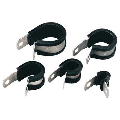 Aluminiowa obejma P-Clip z chloroprenową wkładką, 211-15110