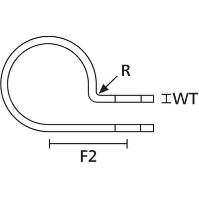 Plastikowa obejma P-Clip PA66HS, 211-60003 - widok z boku