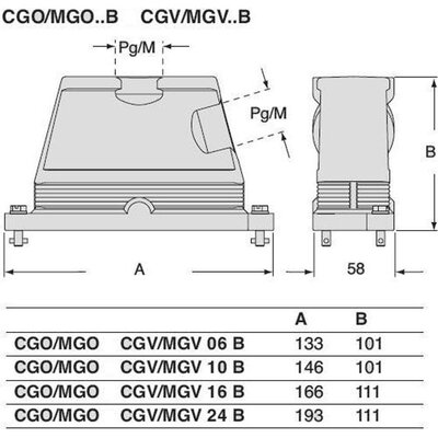 Obudowa wtyku, MGV 10.40 B - schemat1