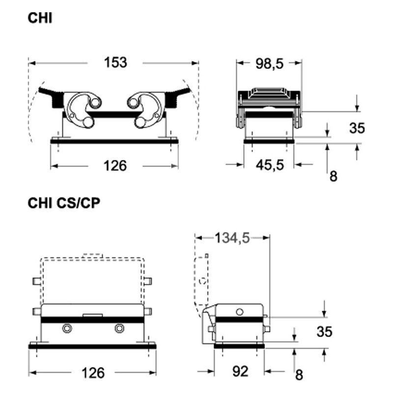 Obudowa gniazda, CHI 32 - schemat 1