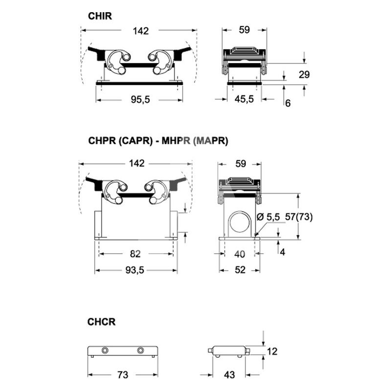 Obudowa gniazda, MAPR 10.32 - schemat 1