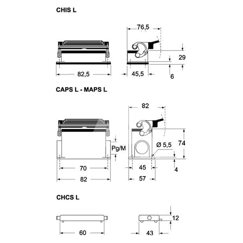 Obudowa gniazda, MAPS 06LS232 - schemat1