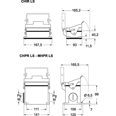 Obudowa gniazda, CHIR 48 LS - schemat 1