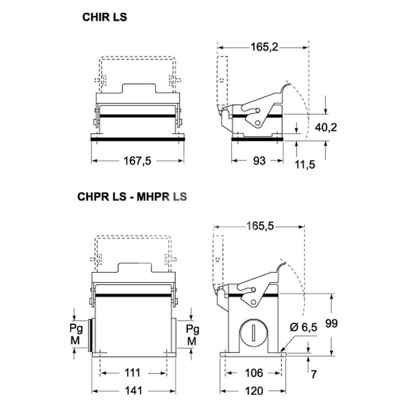Obudowa gniazda, CHIR 48 LS - schemat 1