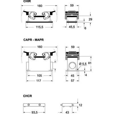 Obudowa gniazda, CAPR 16.21 - schemat 1