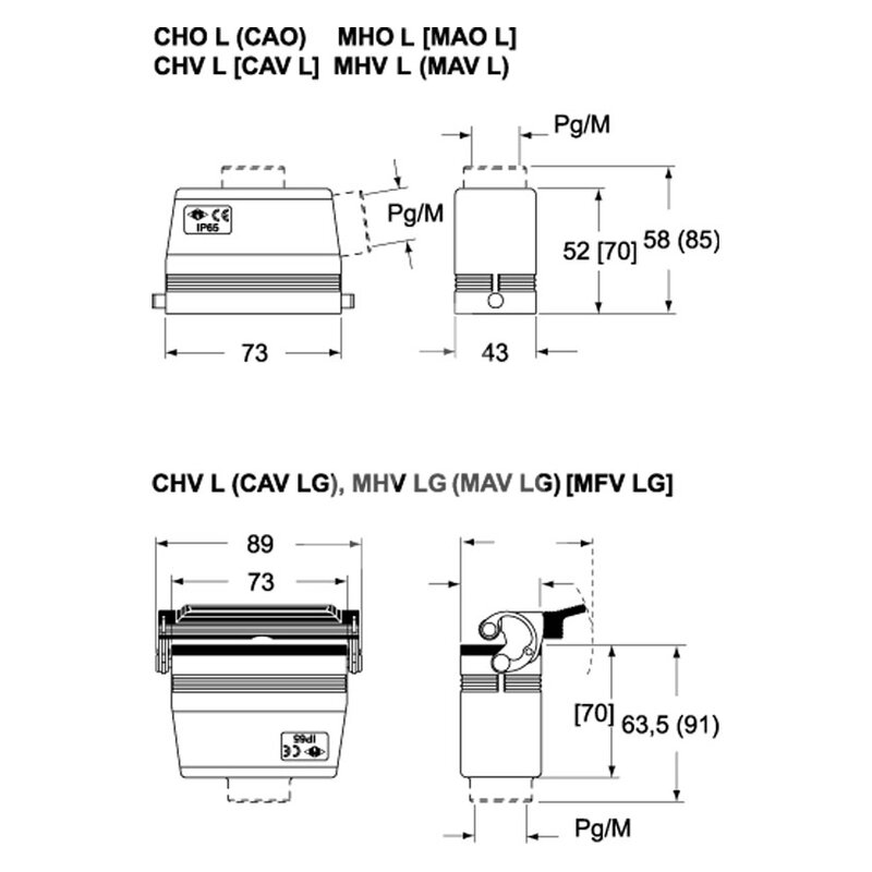 Obudowa wtyku, CHO 10 L - schemat 1