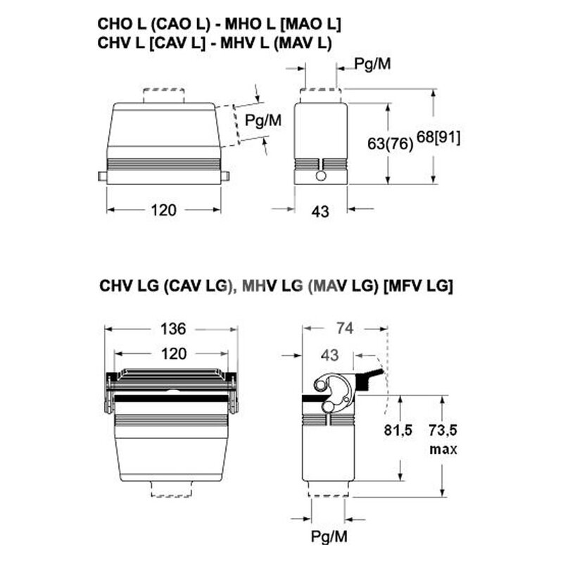 Obudowa wtyku, CAO 24 L29 - schemat 1