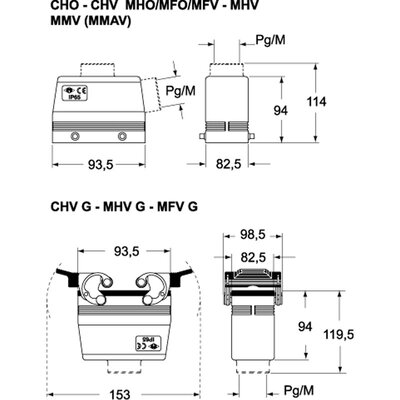 Obudowa wtyku, MFO 32.32 - schemat 1