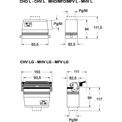 Obudowa wtyku, MHO 32 L40 - schemat 1