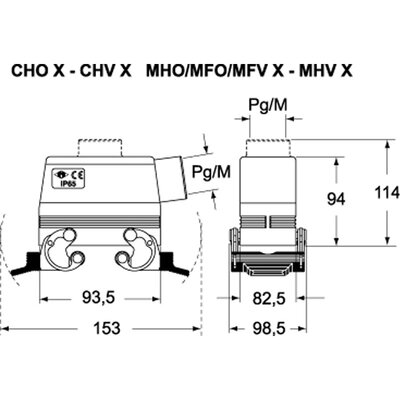 Obudowa wtyku, MHO 32 X40 - schemat 1
