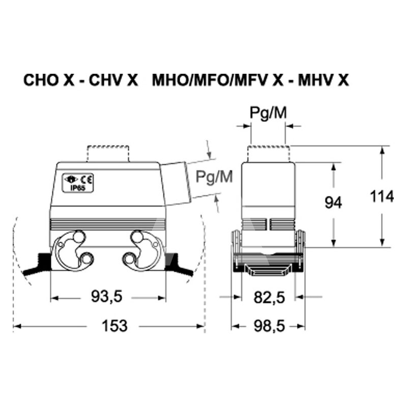 Obudowa wtyku, MHO 32 X40 - schemat 1