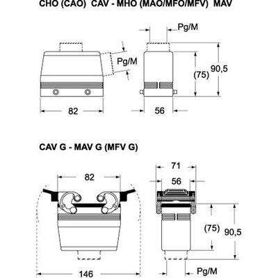 Obudowa wtyku, CAOT 50.6 - schemat 1
