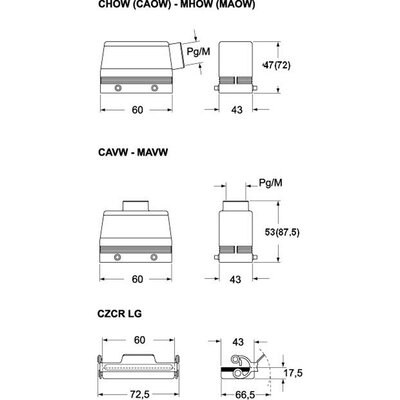 Obudowa wtyku, MHOR 06 L20 - schemat 1
