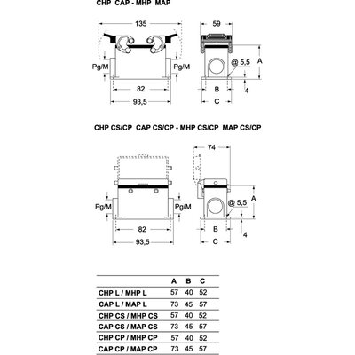 Obudowa gniazda, CHP 10 - schemat 1