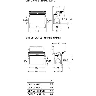 Obudowa gniazda, CHP 24 L2 - schemat 1