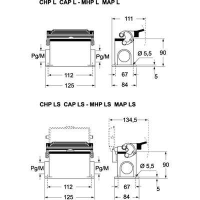 Obudowa gniazda, CHP 32 LS - schemat 1