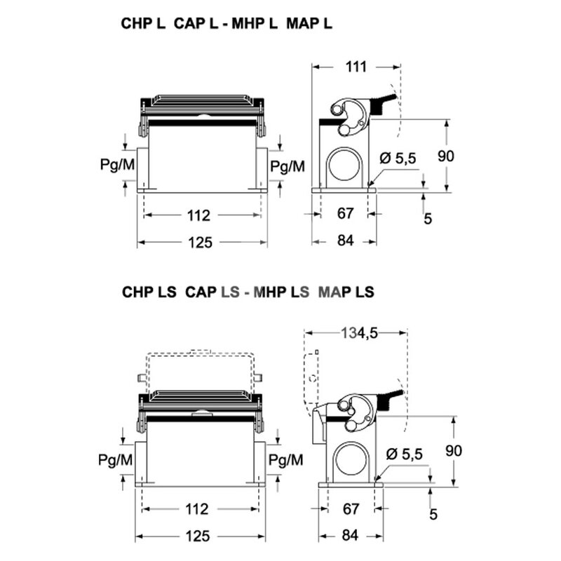 Obudowa gniazda, CHP 32 LS - schemat 1