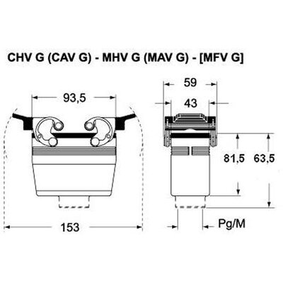 Obudowa wtyku, CHV 16 G - schemat 1