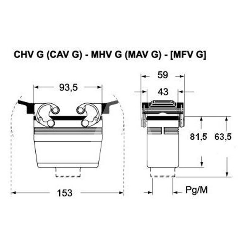 Obudowa wtyku, CHV 16 G - schemat 1