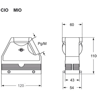 Obudowa wtyku, MIO 16.50 - schemat 1