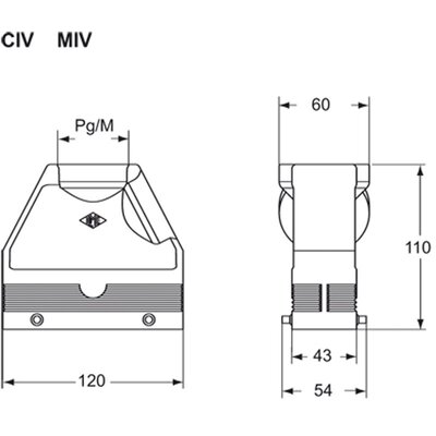 Obudowa wtyku, MIV 24.50 - schemat 1