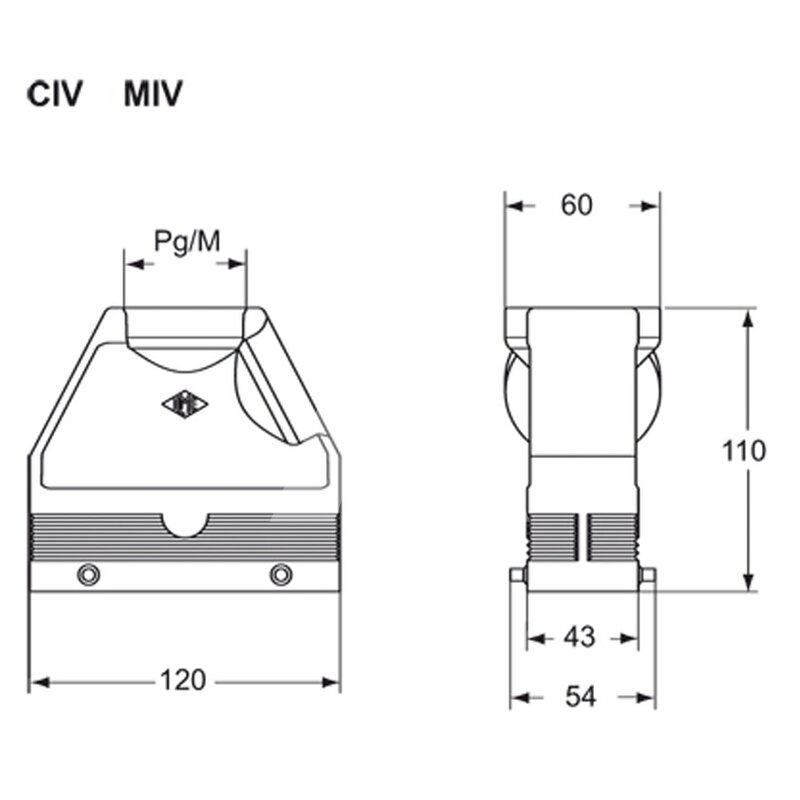 Obudowa wtyku, MIV 24.50 - schemat 1