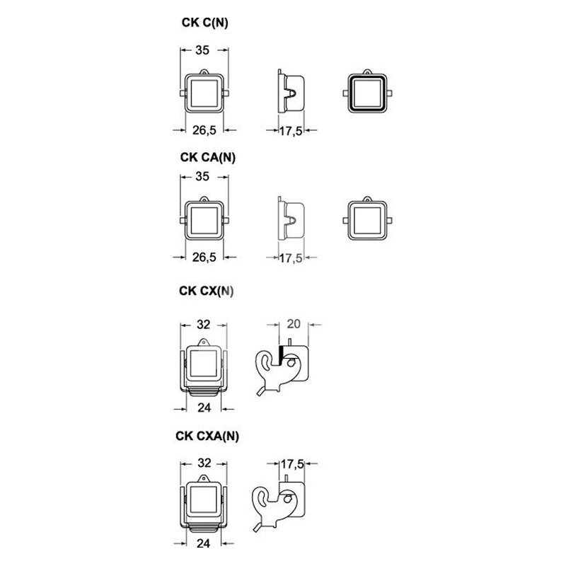 Pokrywa zamykająca, CK 03 CXN - schemat1
