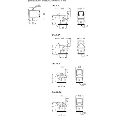 Obudowa gniazda, CKAX 03 ILSA - schemat1