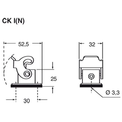 Obudowa gniazda, CK 03 IN - schemat1