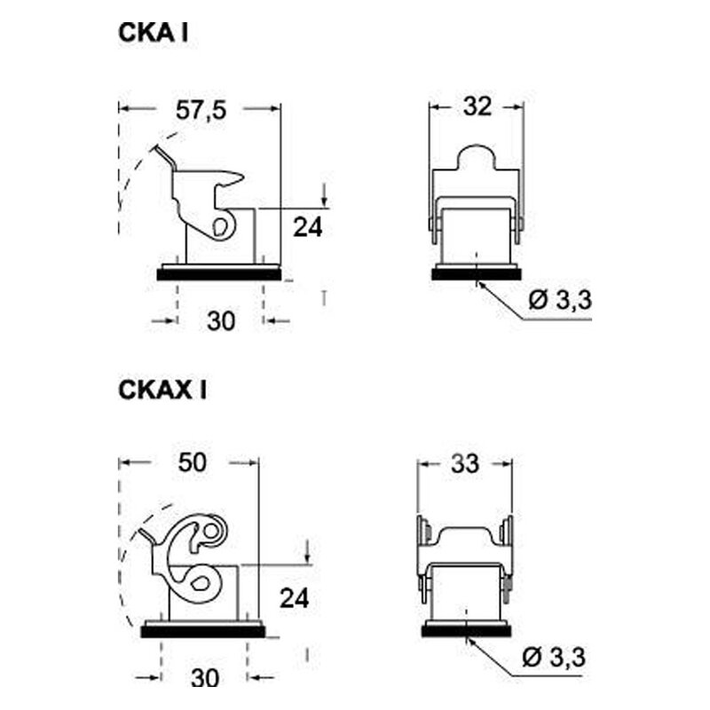 Obudowa gniazda, CKAX 03 I - schemat2