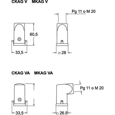 Obudowa wtyku, MKAG VA20 - schemat1