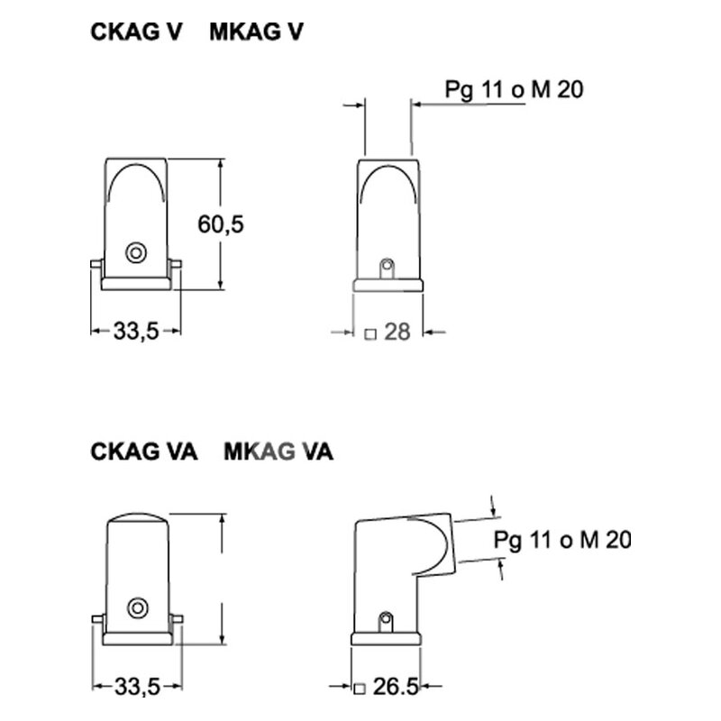 Obudowa wtyku, MKAG VA20 - schemat1