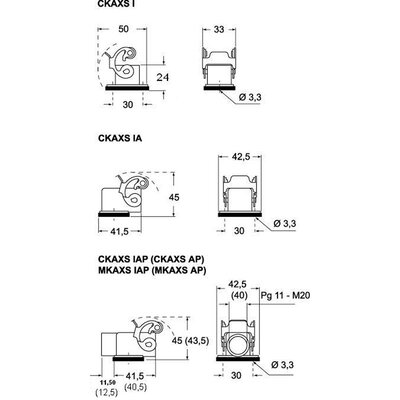Obudowa gniazda, CKAXS 03 AP - schemat1