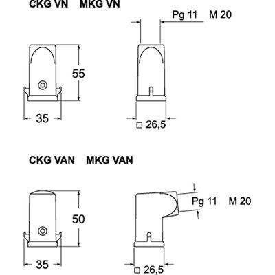 Obudowa wtyku, CKG 03 VAN - schemat1