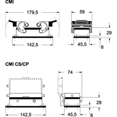 Obudowa gniazda, CMI 16 CP - schemat 1