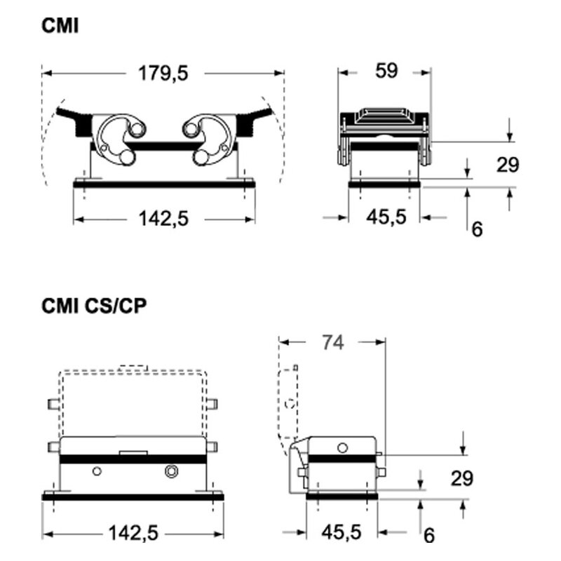 Obudowa gniazda, CMI 16 CP - schemat 1