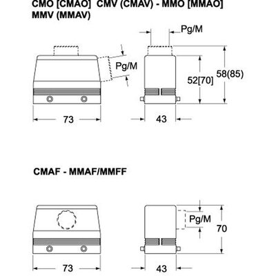 Obudowa wtyku, CMV 03 G - schemat 1