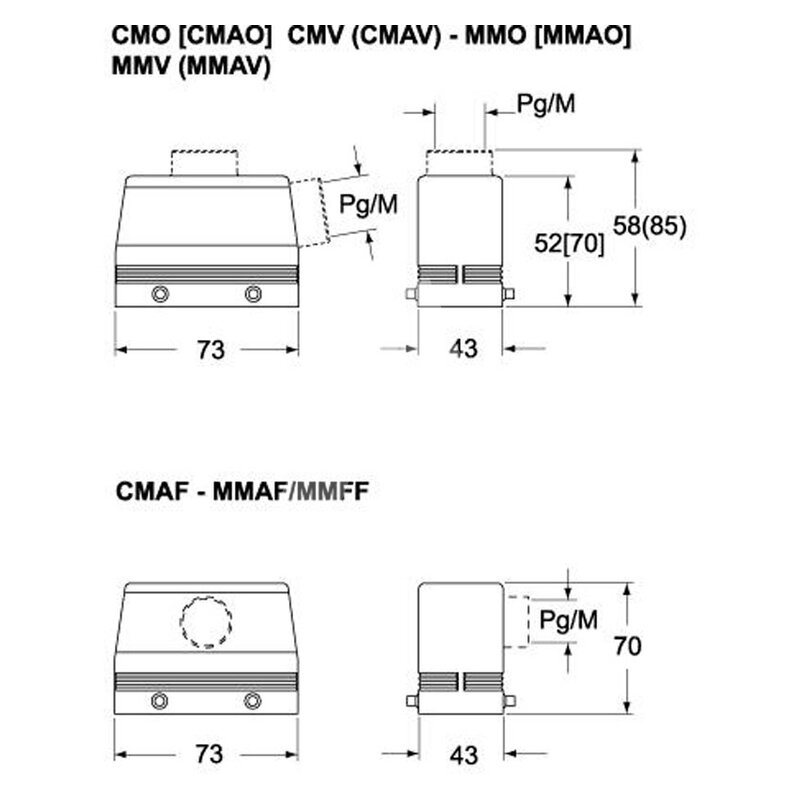 Obudowa wtyku, CMV 03 G - schemat 1