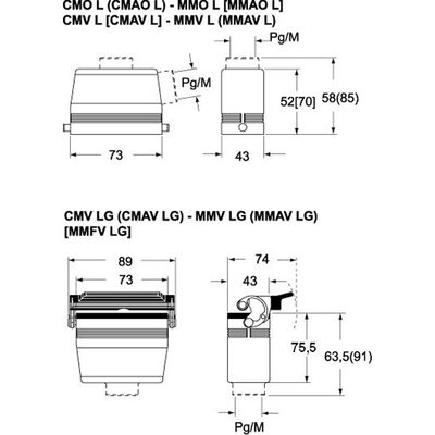 Obudowa wtyku, MMAO 03 L40 - schemat 1