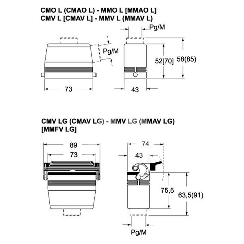 Obudowa wtyku, MMAO 03 L40 - schemat 1
